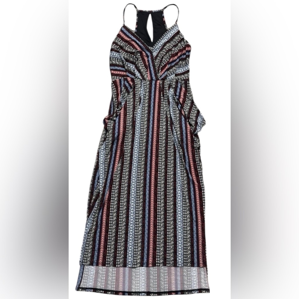 Women's Sleeveless Summer Vacation Long Dress Pocket Blue‎ pink Maxi Size Small